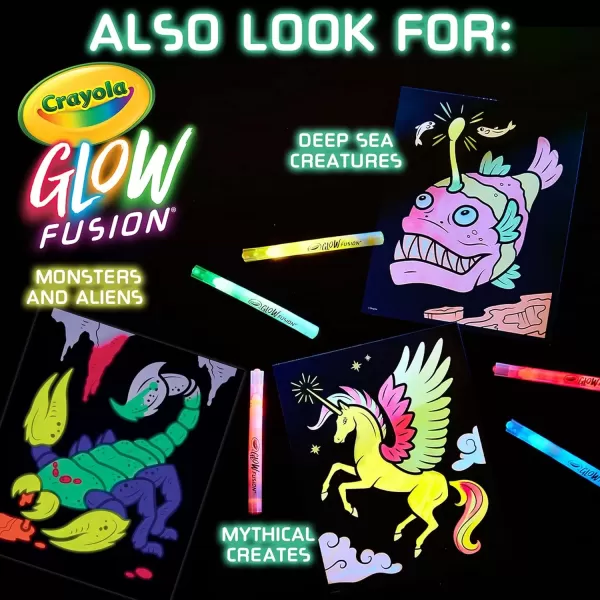 imageCrayola Glow Fusion Glow in The Dark Coloring Set with Markers Mythical Creature Coloring Pages Gift for KidsAlien  Monsters