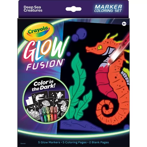 imageCrayola Glow Fusion Glow in The Dark Coloring Set with Markers Mythical Creature Coloring Pages Gift for KidsDeep Sea Creatures