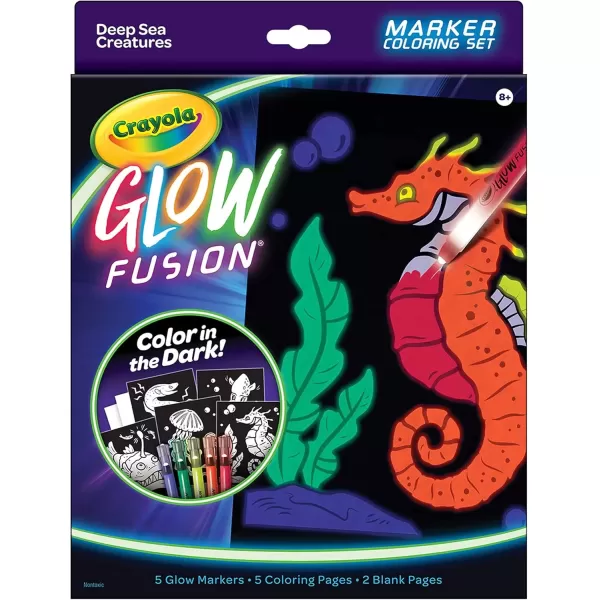 imageCrayola Glow Fusion Glow in The Dark Coloring Set with Markers Mythical Creature Coloring Pages Gift for KidsDeep Sea Creatures