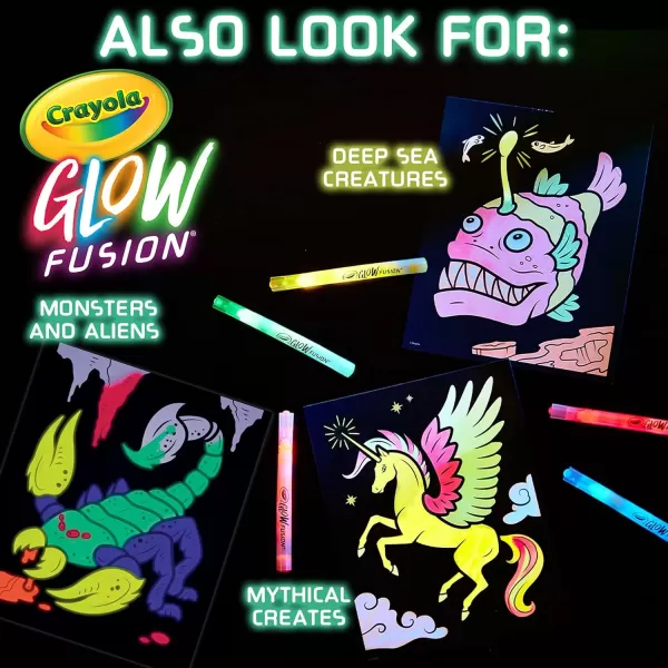 imageCrayola Glow Fusion Glow in The Dark Coloring Set with Markers Mythical Creature Coloring Pages Gift for KidsDeep Sea Creatures