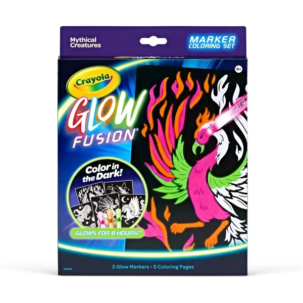 imageCrayola Glow Fusion Glow in The Dark Coloring Set with Markers Mythical Creature Coloring Pages Gift for KidsDeluxe