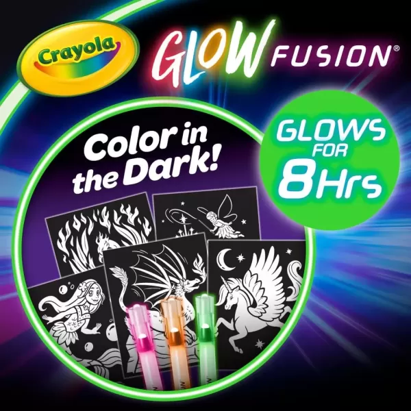 imageCrayola Glow Fusion Glow in The Dark Coloring Set with Markers Mythical Creature Coloring Pages Gift for KidsDeluxe