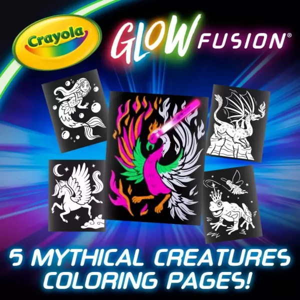 imageCrayola Glow Fusion Glow in The Dark Coloring Set with Markers Mythical Creature Coloring Pages Gift for KidsDeluxe