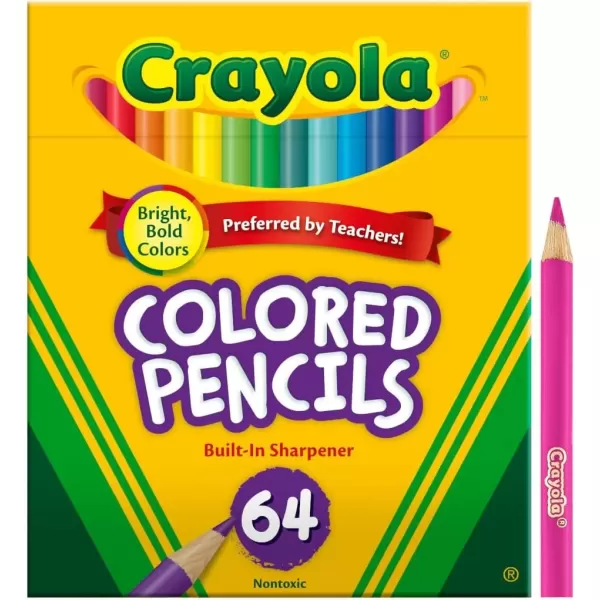 imageCrayola Mini Colored Pencils Colors may vary Coloring Supplies for Kids 64 Count Gift64 Count Pack of 2