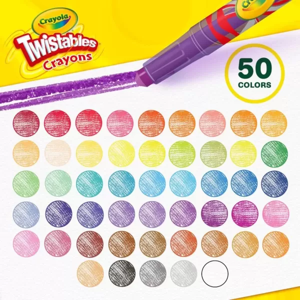 imageCrayola Mini Twistables Crayons 50ct Crayons for Kids Arts ampamp Crafts Supplies Toddler Crayons for Coloring Books Stocking Stuffers