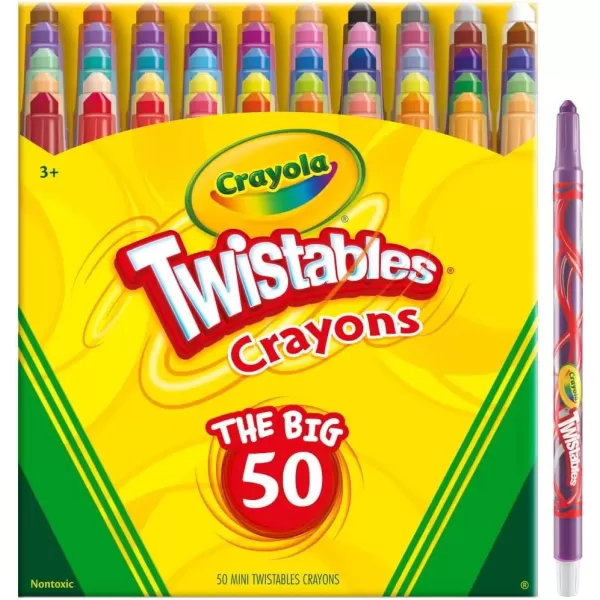 imageCrayola Mini Twistables Crayons 50ct Crayons for Kids Arts ampamp Crafts Supplies Toddler Crayons for Coloring Books Stocking Stuffers