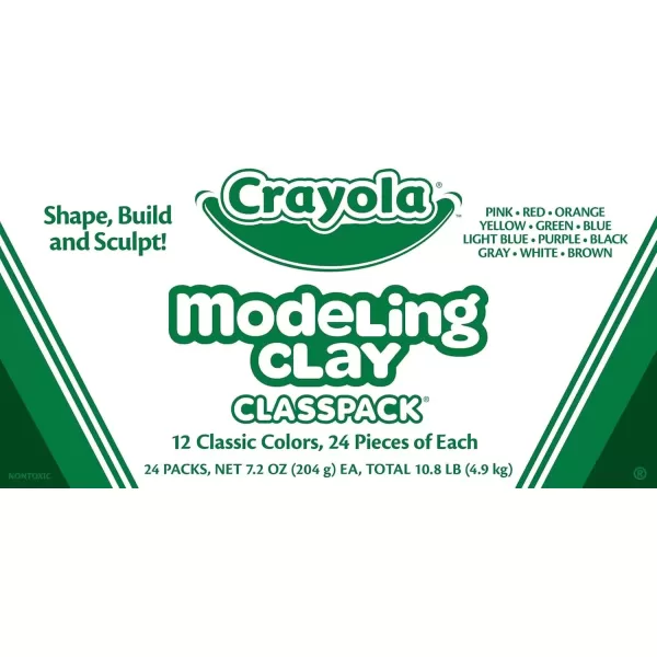 imageCrayola Modeling Clay Classpack 24 Packs Bulk Modeling Clay for Kids 12 Colors Nontoxic Classroom Supplies for Kids Arts ampamp Crafts