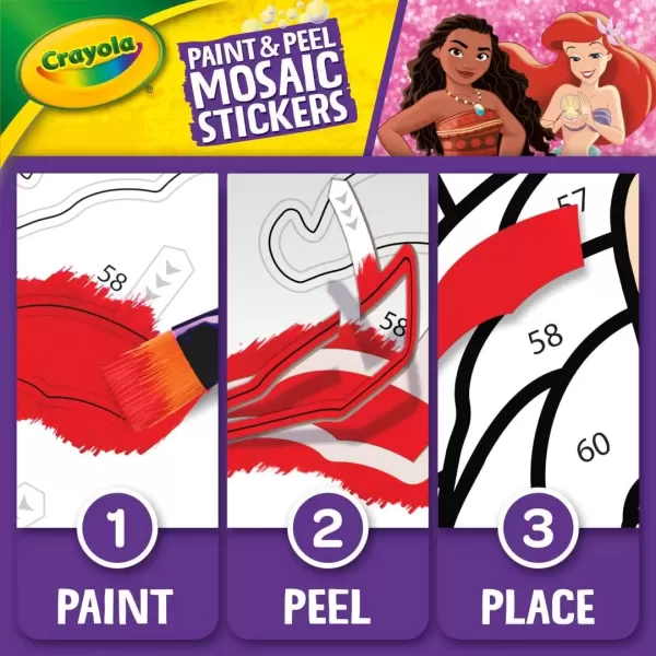 imageCrayola Paint ampamp Peel Mosaic Stickers 20 Pcs Paint by Number for Kids Mosaic Arts ampamp Crafts Kids Washable Paint Sticker Sheet