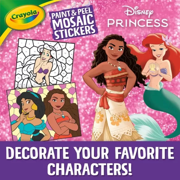imageCrayola Paint ampamp Peel Mosaic Stickers 20 Pcs Paint by Number for Kids Mosaic Arts ampamp Crafts Kids Washable Paint Sticker Sheet