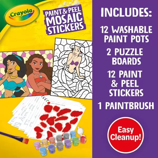 imageCrayola Paint ampamp Peel Mosaic Stickers 20 Pcs Paint by Number for Kids Mosaic Arts ampamp Crafts Kids Washable Paint Sticker Sheet