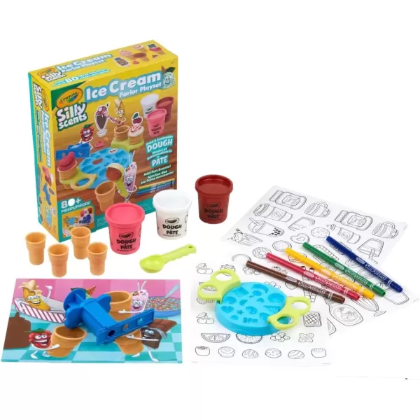 imageCrayola Silly Scents Ice Cream Toy Kids Modeling Dough Play Food Toy with Scented Markers Gifts 4