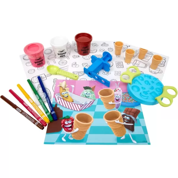 imageCrayola Silly Scents Ice Cream Toy Kids Modeling Dough Play Food Toy with Scented Markers Gifts 4