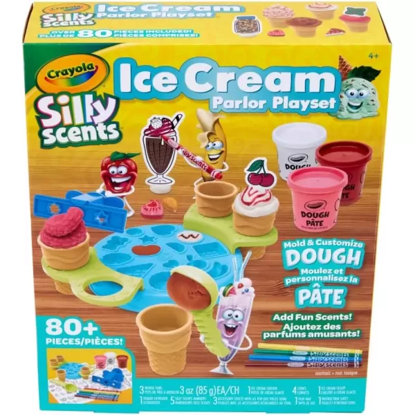imageCrayola Silly Scents Ice Cream Toy Kids Modeling Dough Play Food Toy with Scented Markers Gifts 4