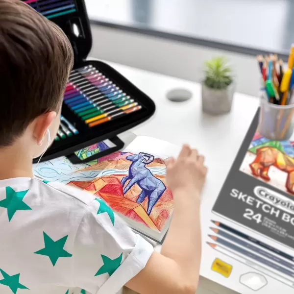imageCrayola Sketch ampamp Color 70pcs Art Kit for Kids Includes Coloring Kit Art Case ampamp Sketch Book Gifts for Kids Ages 8Set