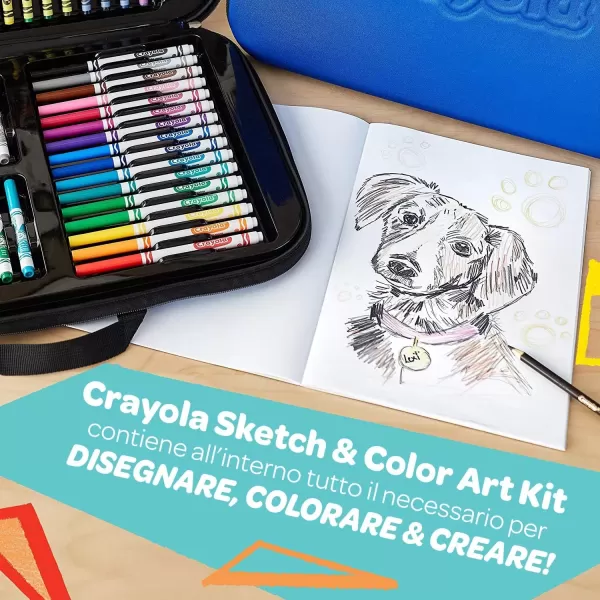 imageCrayola Sketch ampamp Color 70pcs Art Kit for Kids Includes Coloring Kit Art Case ampamp Sketch Book Gifts for Kids Ages 8Set