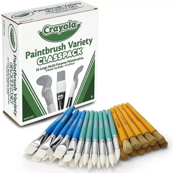 imageCrayola Spill Proof Paint Set 25ct Washable Paint for Kids Kids Craft Supplies Holiday Gift for Toddlers ampamp Kids Nontoxic 3Paintbrush Variety Pack