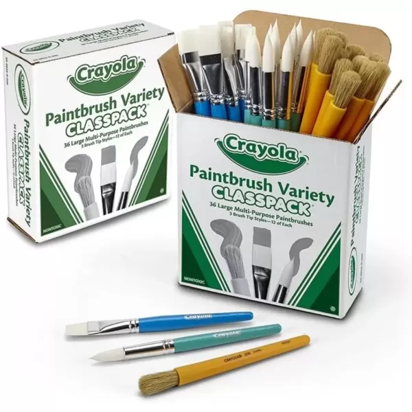 imageCrayola Spill Proof Paint Set 25ct Washable Paint for Kids Kids Craft Supplies Holiday Gift for Toddlers ampamp Kids Nontoxic 3Paintbrush Variety Pack