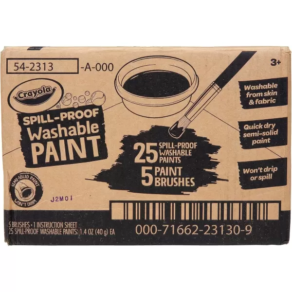 imageCrayola Spill Proof Paint Set 25ct Washable Paint for Kids Kids Craft Supplies Holiday Gift for Toddlers ampamp Kids Nontoxic 3Spill Proof Paint