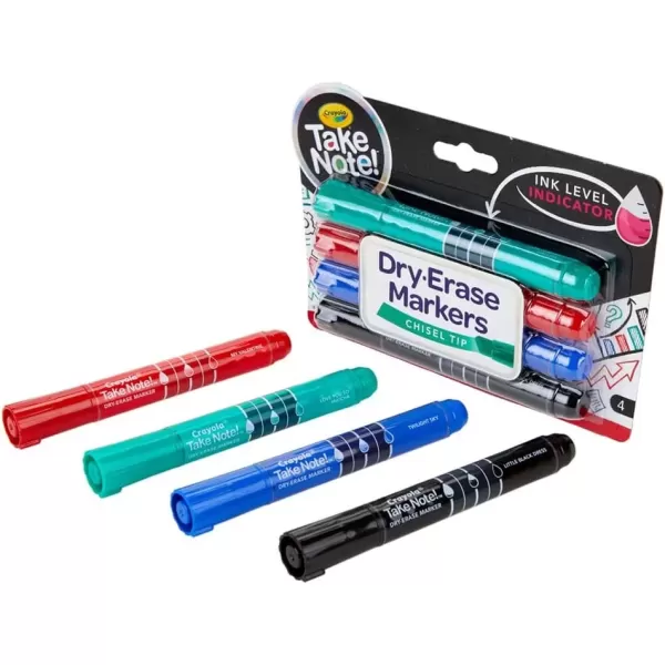 imageCrayola Take Note Dry Erase Markers Fine Line 4 CountBroad Line Multicolor