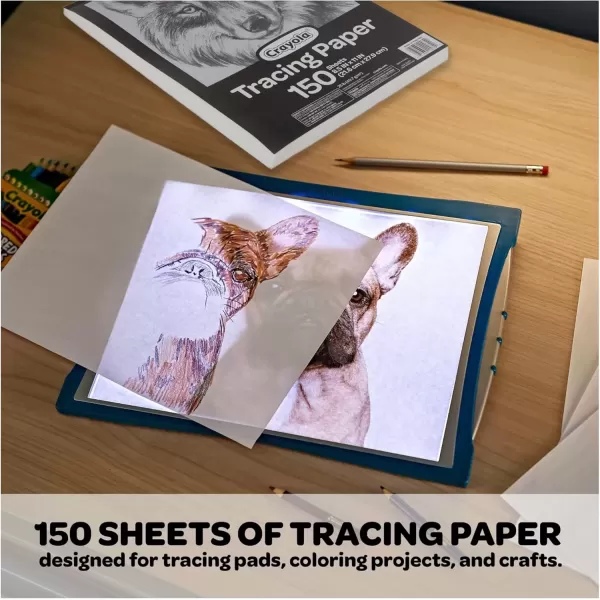 imageCrayola Tracing Paper 8 12 X 11 Transparent Vellum Paper for Tracing Pads 150 Sheets Amazon ExclusivePaper