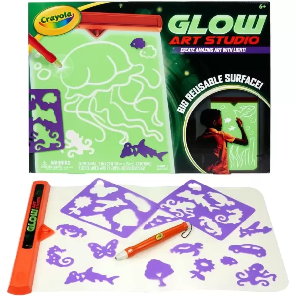 imageCrayola Travel Glow Art Studio Glow in The Dark Toys Kids Gifts for Girls and Boys Ages 6 7 8 9Art Studio