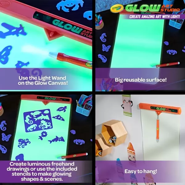 imageCrayola Travel Glow Art Studio Glow in The Dark Toys Kids Gifts for Girls and Boys Ages 6 7 8 9Art Studio