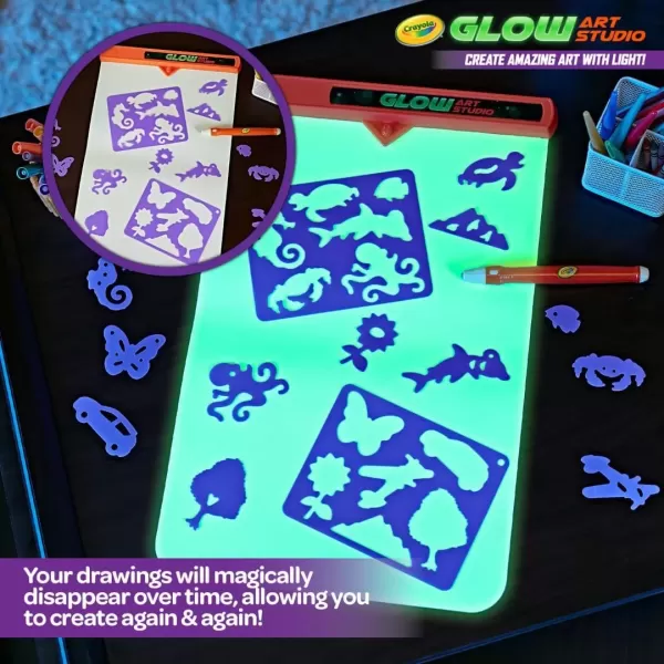 imageCrayola Travel Glow Art Studio Glow in The Dark Toys Kids Gifts for Girls and Boys Ages 6 7 8 9Art Studio