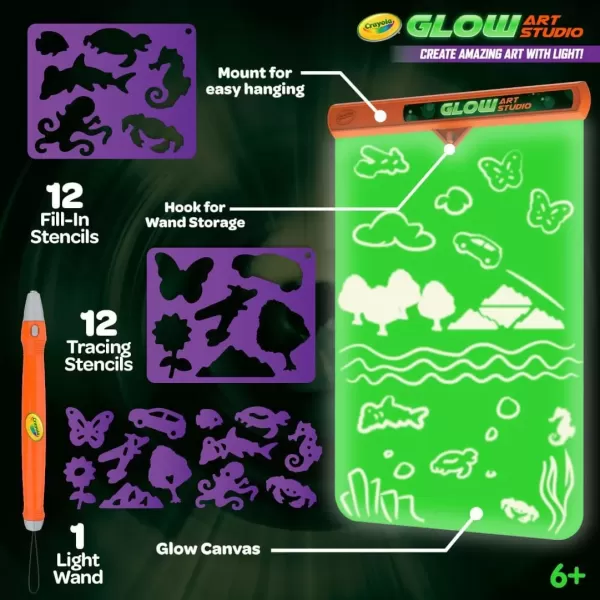 imageCrayola Travel Glow Art Studio Glow in The Dark Toys Kids Gifts for Girls and Boys Ages 6 7 8 9Art Studio