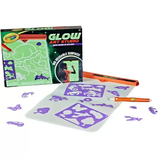 imageCrayola Travel Glow Art Studio Glow in The Dark Toys Kids Gifts for Girls and Boys Ages 6 7 8 9Art Studio