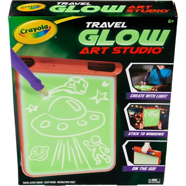 imageCrayola Travel Glow Art Studio Glow in The Dark Toys Kids Gifts for Girls and Boys Ages 6 7 8 9Travel