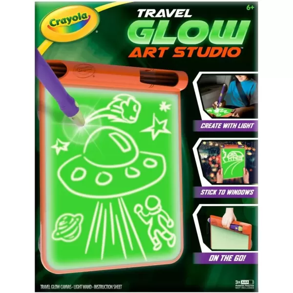 imageCrayola Travel Glow Art Studio Glow in The Dark Toys Kids Gifts for Girls and Boys Ages 6 7 8 9Travel