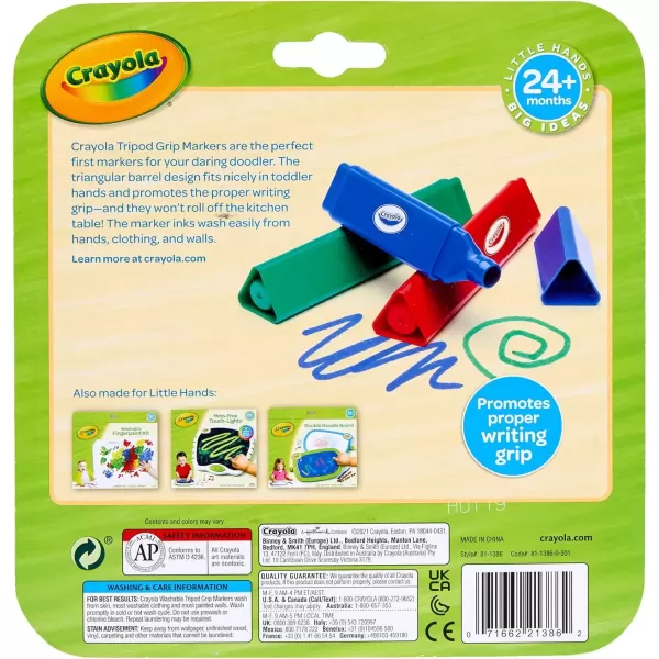 imageCrayola Triangle Toddler Markers 8ct Easy Grip Washable Markers for Toddlers Toddler Arts Supplies Stocking Stuffers ampamp Holiday Gifts