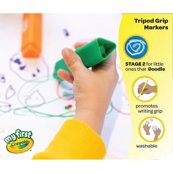 imageCrayola Triangle Toddler Markers 8ct Easy Grip Washable Markers for Toddlers Toddler Arts Supplies Stocking Stuffers ampamp Holiday Gifts