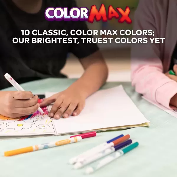 imageCrayola Ultra Clean Washable Markers  12 Pack 10ct Bulk Washable Markers for Classrooms Fine Line Markers for Kids Nontoxic