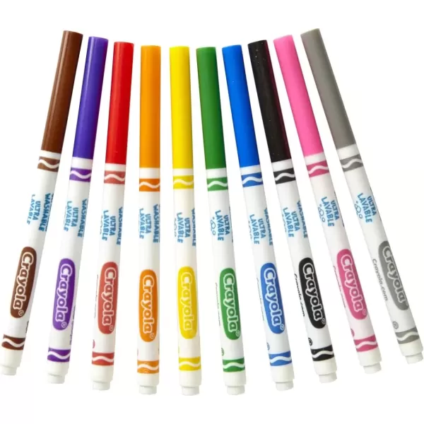 imageCrayola Ultra Clean Washable Markers  12 Pack 10ct Bulk Washable Markers for Classrooms Fine Line Markers for Kids Nontoxic