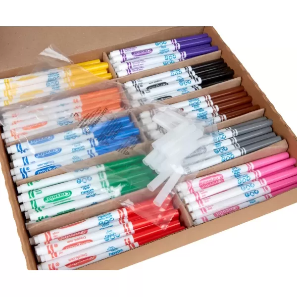 imageCrayola Ultra Clean Washable Markers Classpack 200 Count Bulk Markers for Classrooms School Supplies for Kids 10 ColorsFine Line