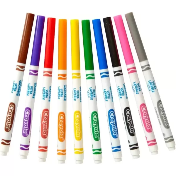 imageCrayola Ultra Clean Washable Markers Classpack 200 Count Bulk Markers for Classrooms School Supplies for Kids 10 ColorsFine Line