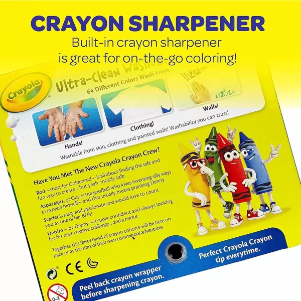 imageCrayola Washable Crayons  64ct 2 Boxes Bulk Crayons for Kids Crayon Set Coloring Book Crayons Gifts for Kids ampamp Toddlers Amazon Exclusive