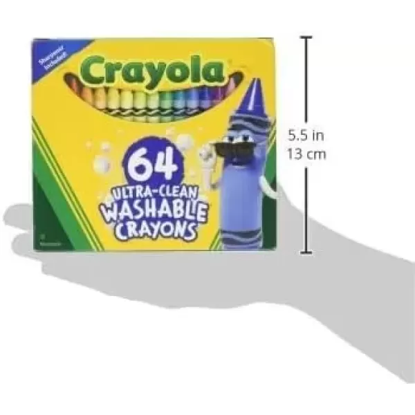 imageCrayola Washable Crayons  64ct 2 Boxes Bulk Crayons for Kids Crayon Set Coloring Book Crayons Gifts for Kids ampamp Toddlers Amazon Exclusive