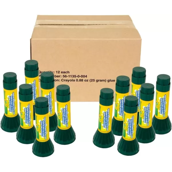 imageCrayola Washable Glue Stick 088 oz Dries Clear Pack of 12