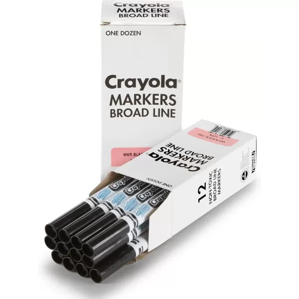 imageCrayola Washable Markers  Blue 12ct Kids Broad Line Markers Bulk Markers for Classrooms ampamp TeachersBlack