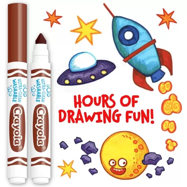 imageCrayola Washable Markers  Blue 12ct Kids Broad Line Markers Bulk Markers for Classrooms ampamp TeachersBrown