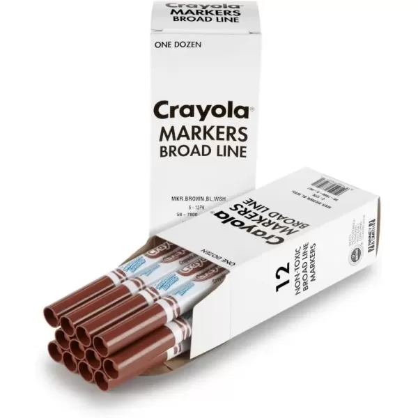 imageCrayola Washable Markers  Blue 12ct Kids Broad Line Markers Bulk Markers for Classrooms ampamp TeachersBrown