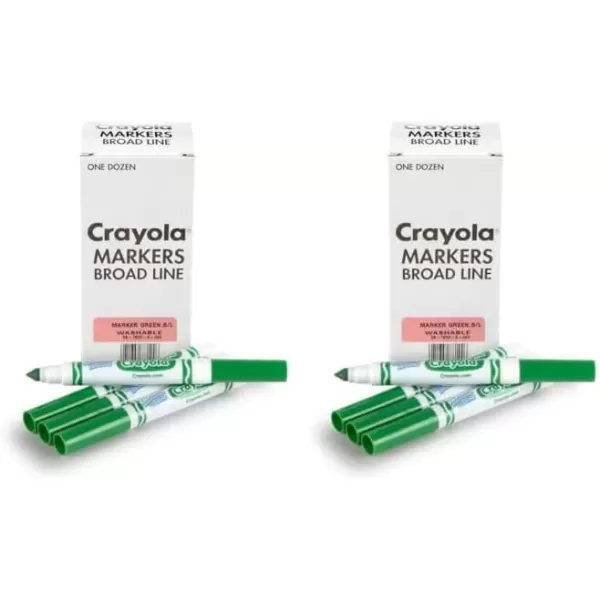 imageCrayola Washable Markers  Blue 12ct Kids Broad Line Markers Bulk Markers for Classrooms ampamp TeachersGreen