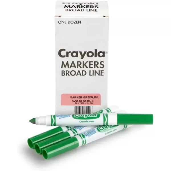 imageCrayola Washable Markers  Blue 12ct Kids Broad Line Markers Bulk Markers for Classrooms ampamp TeachersGreen