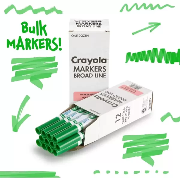 imageCrayola Washable Markers  Blue 12ct Kids Broad Line Markers Bulk Markers for Classrooms ampamp TeachersGreen