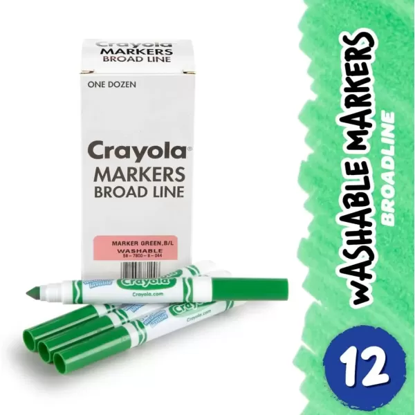 imageCrayola Washable Markers  Blue 12ct Kids Broad Line Markers Bulk Markers for Classrooms ampamp TeachersGreen