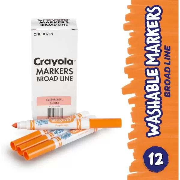 imageCrayola Washable Markers  Blue 12ct Kids Broad Line Markers Bulk Markers for Classrooms ampamp TeachersOrange