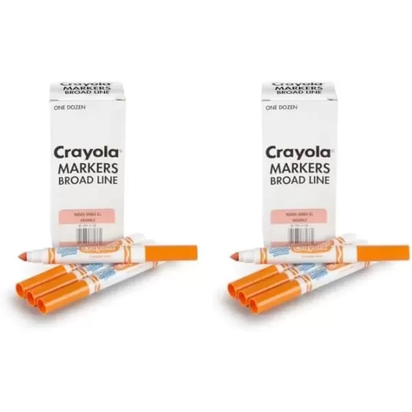 imageCrayola Washable Markers  Blue 12ct Kids Broad Line Markers Bulk Markers for Classrooms ampamp TeachersOrange