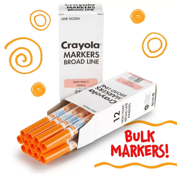 imageCrayola Washable Markers  Blue 12ct Kids Broad Line Markers Bulk Markers for Classrooms ampamp TeachersOrange